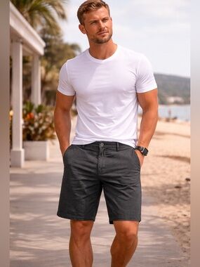 Billabong Men’s Shorts 34 Charcoal Gray Chino Hybrid Surf Casual Summer Staple